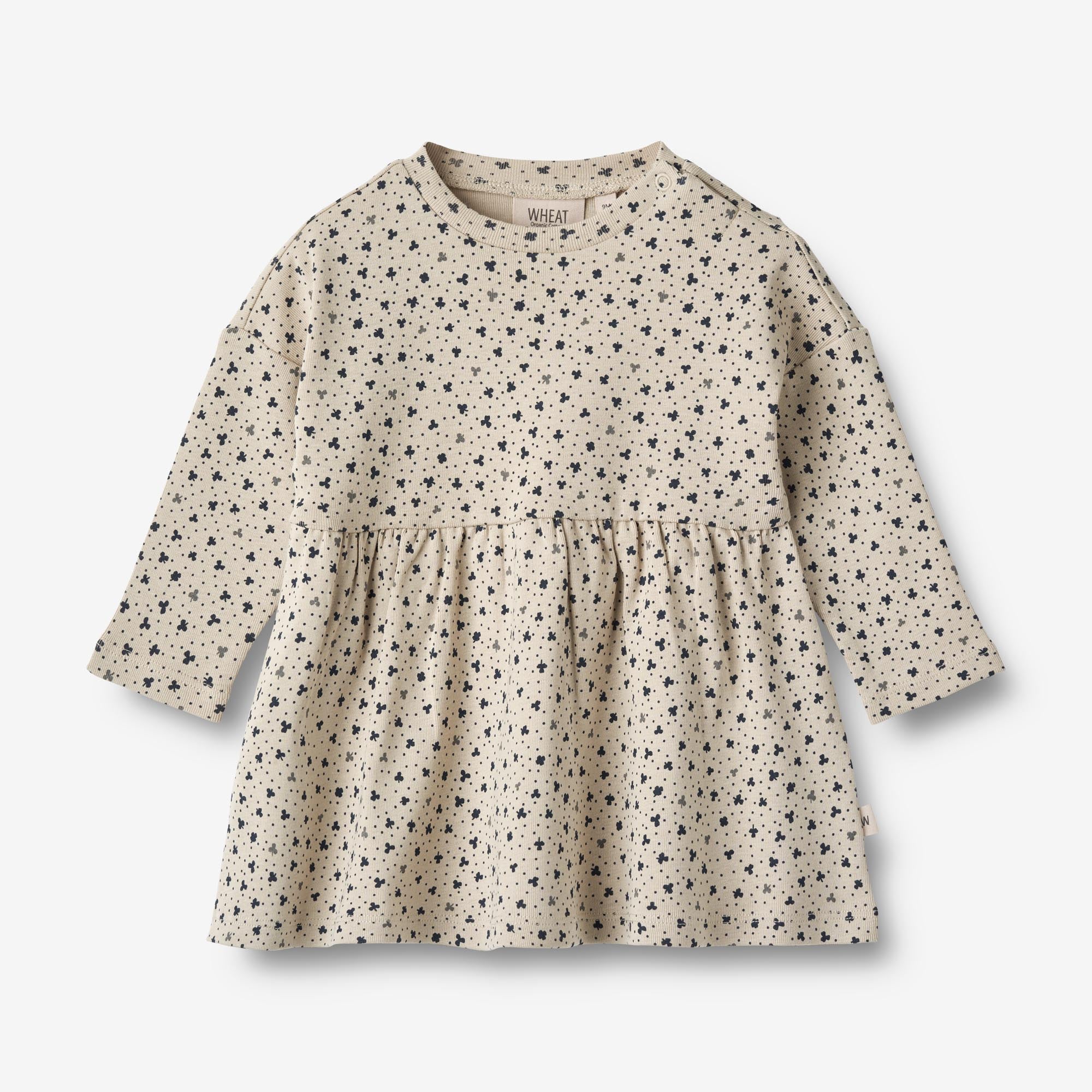 Jersey Dress Emmy Baby soft beige clover Wheat.eu