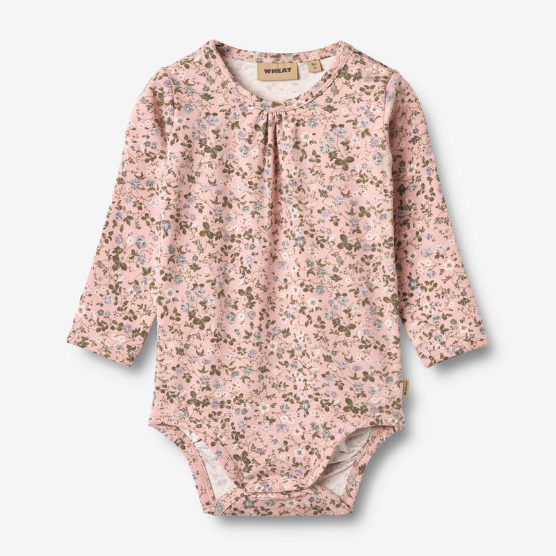 Wheat Main 2 Body L/S Liv Underwear/Bodies 9536 rose powder flowers