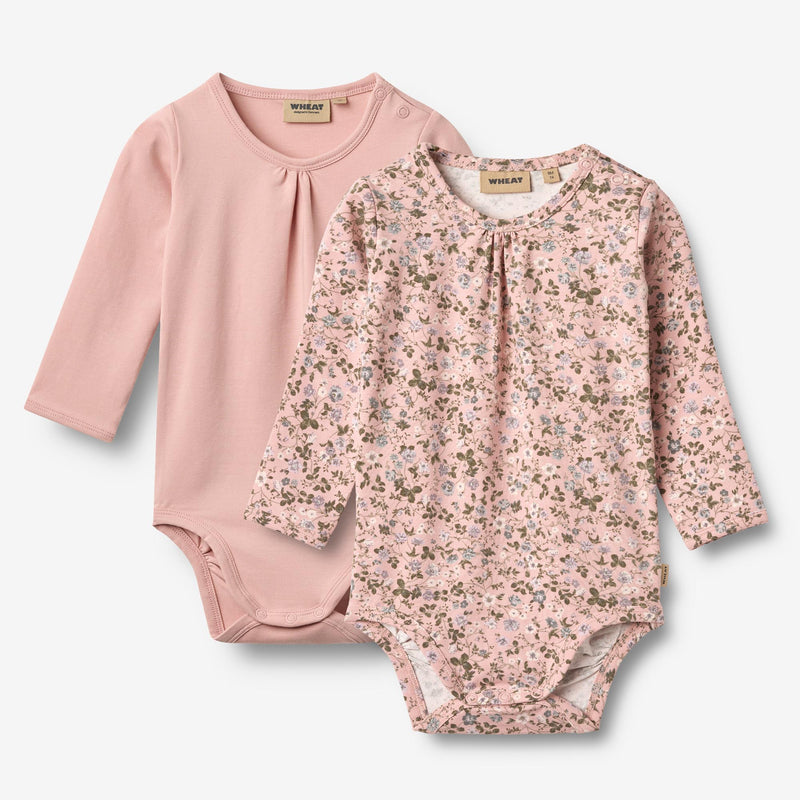 Wheat Main 2 Body L/S Liv Underwear/Bodies 9536 rose powder flowers
