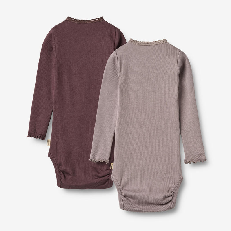 Wheat Main 2 Rib Body L/S Lotta Underwear/Bodies 9581 purple fudge