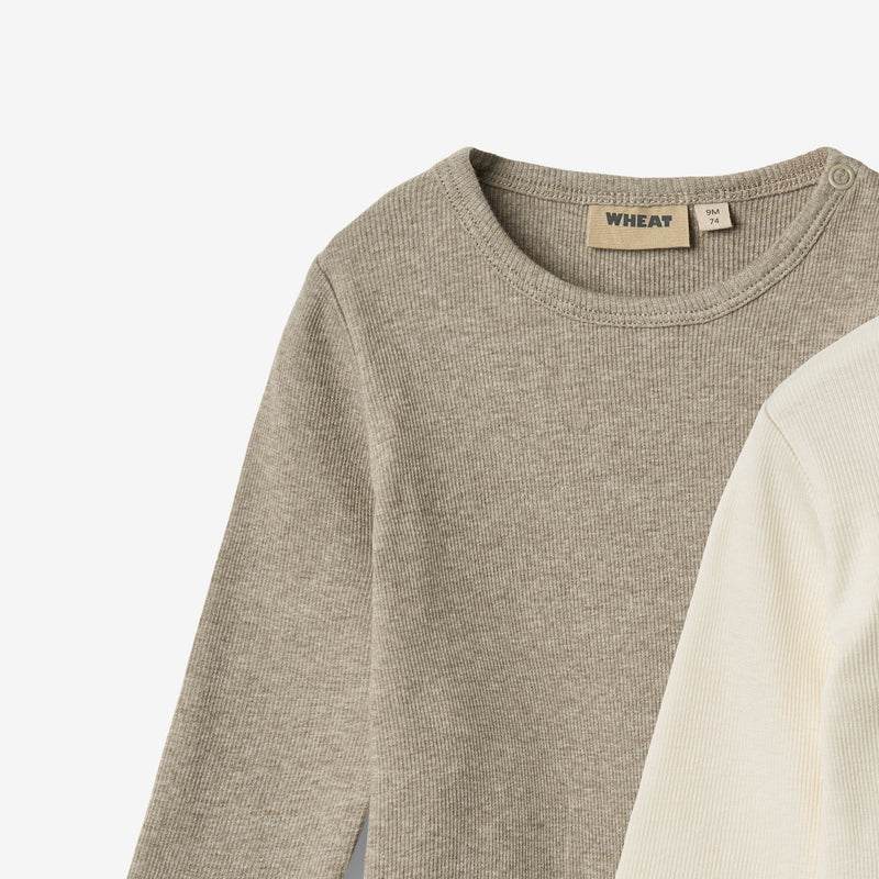 Wheat Main 2 Rib Body L/S Spencer Body 0072 gravel melange