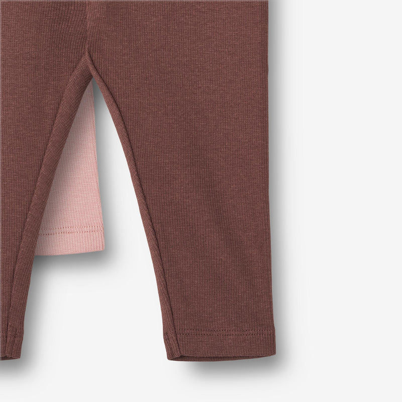 Wheat Main 2 Rib Leggings Maddy | Baby Leggings 1189 rose frost eggplant