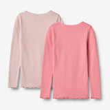 Wheat Main 2 Rib T-Shirt L/S Reese Jersey Tops and T-Shirts 2355 pink lilac