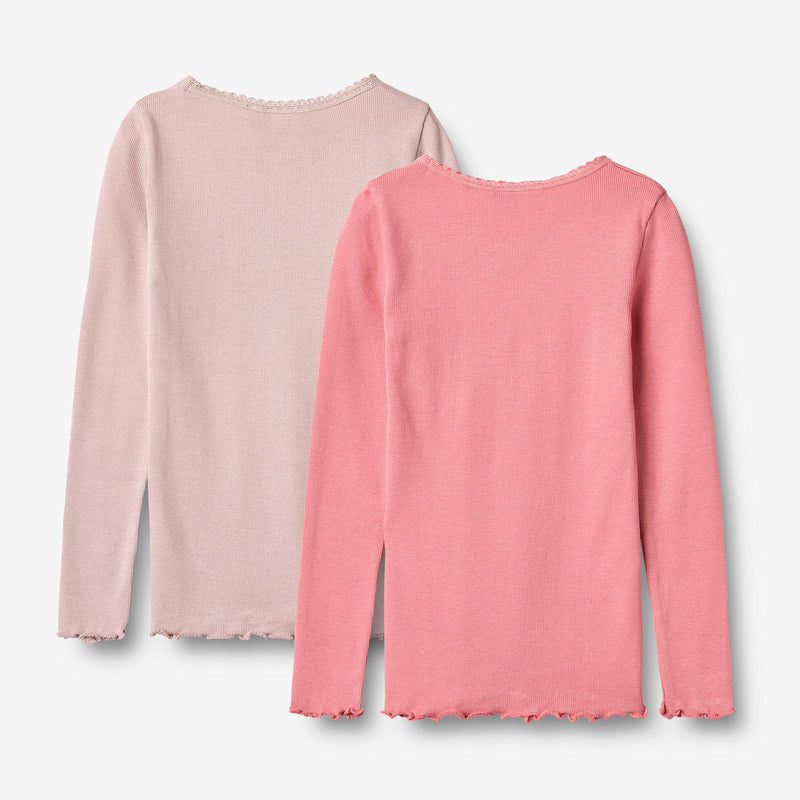 Wheat Main 2 Rib T-Shirt L/S Reese Jersey Tops and T-Shirts 2355 pink lilac