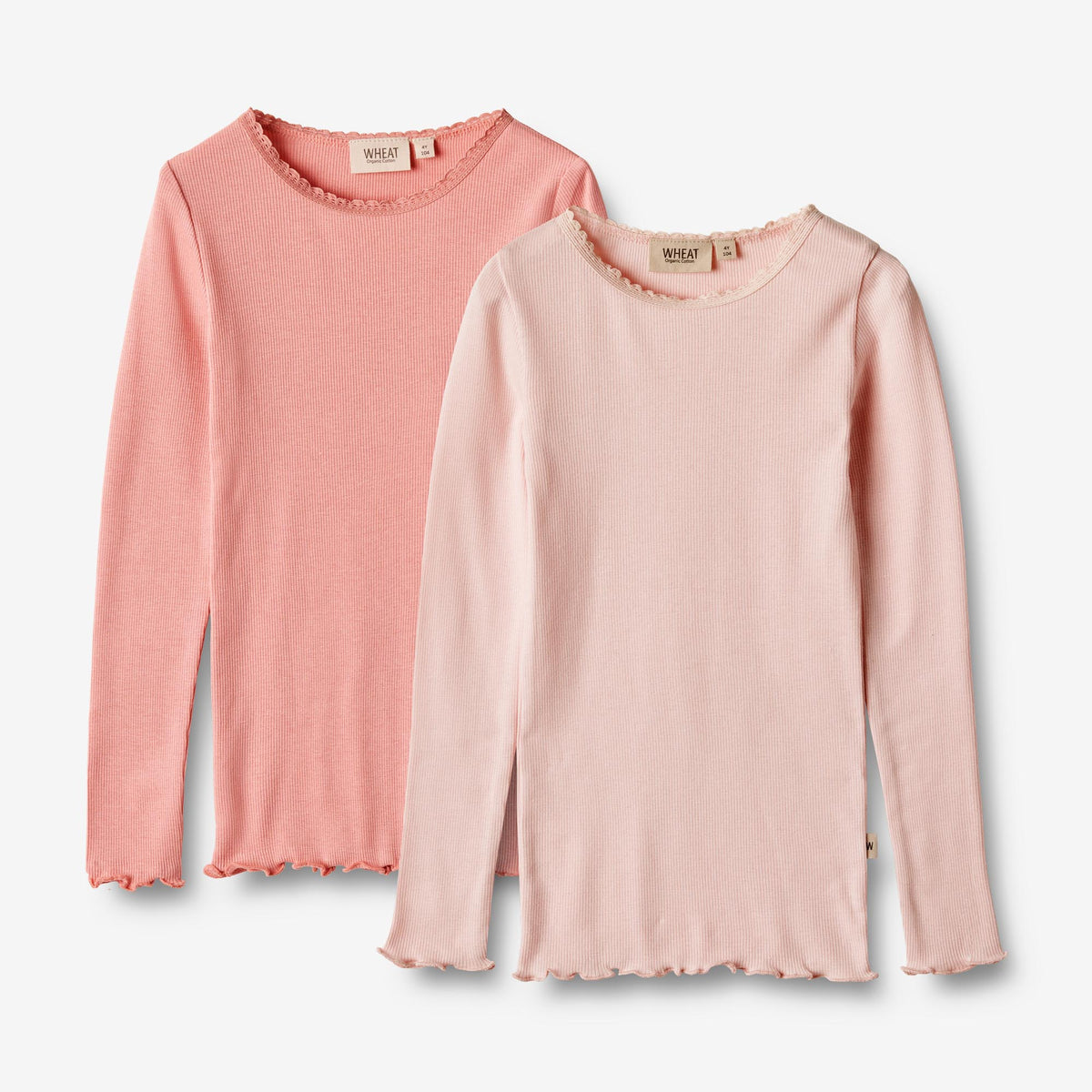 Rib Long Sleeve Tee in Peach