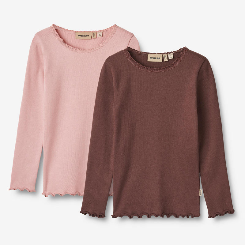 Wheat Main 2 Rib T-Shirt L/S Reese Jersey Tops and T-Shirts 1189 rose frost eggplant