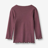 Wheat Main 2 Rib T-shirt L/S Ida T-Shirt 3118 eggplant