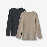 Wheat Main 2 Rib T-shirt L/S Stig T-Shirt 1432 navy