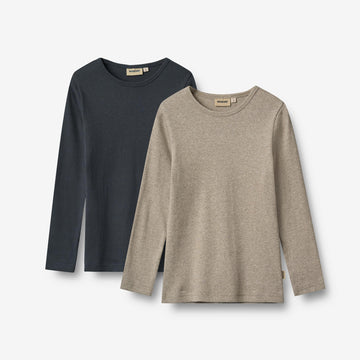 Wheat Main 2 Rib T-shirt L/S Stig T-Shirt 1432 navy