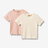 Wheat Main 2 Rib T-shirt S/S Alicia T-Shirt 3182 ivory