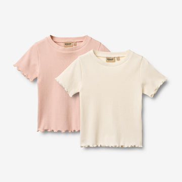Wheat Main 2 Rib T-shirt S/S Alicia T-Shirt 3182 ivory