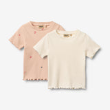 Wheat Main 2 Rib T-shirt S/S Alicia T-Shirt 2475 rose flowers