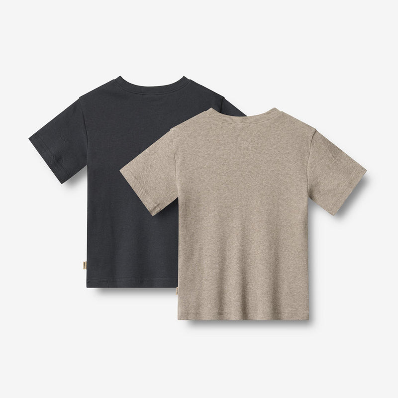 Wheat Main 2 Rib T-shirt S/S Fabian T-Shirt 1432 navy