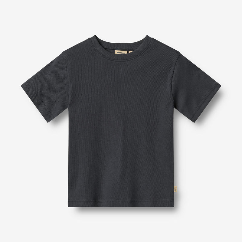 Wheat Main 2 Rib T-shirt S/S Fabian T-Shirt 1432 navy