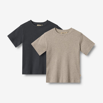 Wheat Main 2 Rib T-shirt S/S Fabian T-Shirt 1432 navy