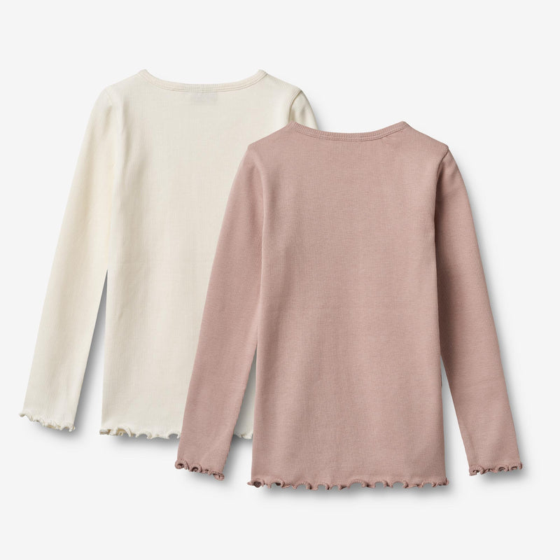 Wheat Main 2 Rib T-shirts L/S Ida T-Shirt 2487 rose powder