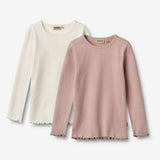 Wheat Main 2 Rib T-shirts L/S Ida T-Shirt 2487 rose powder