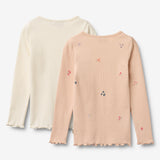 Wheat Main 2 Rib T-shirts L/S Ida T-Shirt 2475 rose flowers