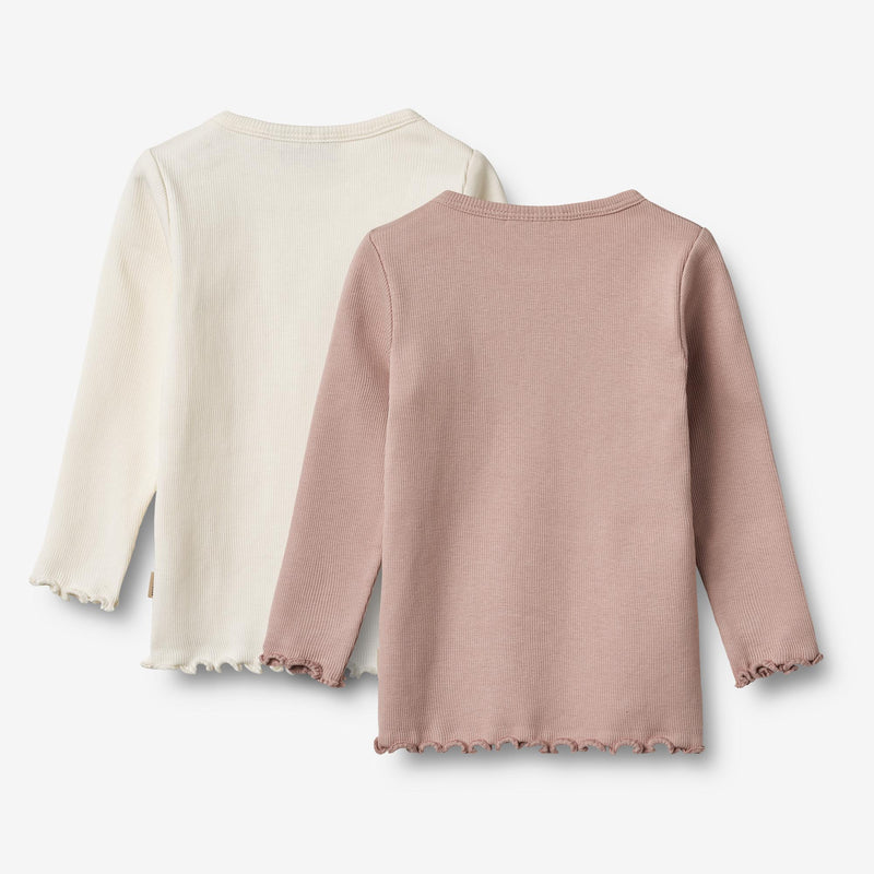 Wheat Main 2 Rib T-shirts L/S Ida T-Shirt 2487 rose powder