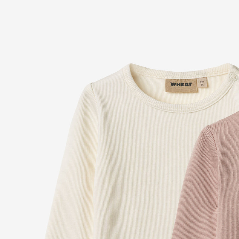 Wheat Main 2 Rib T-shirts L/S Ida T-Shirt 2487 rose powder