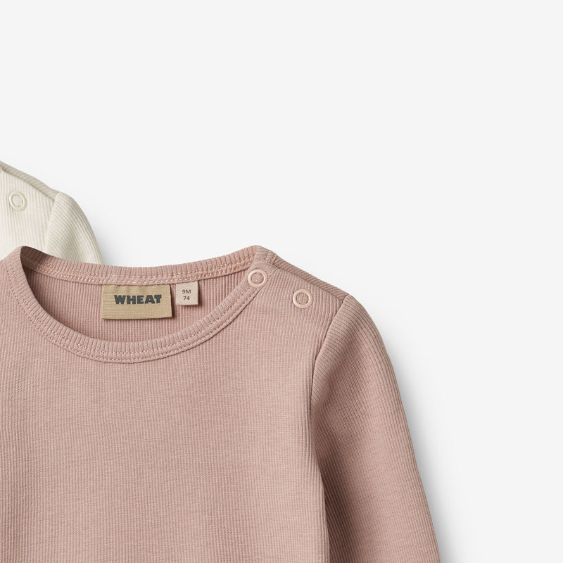 Wheat Main 2 Rib T-shirts L/S Ida T-Shirt 2487 rose powder