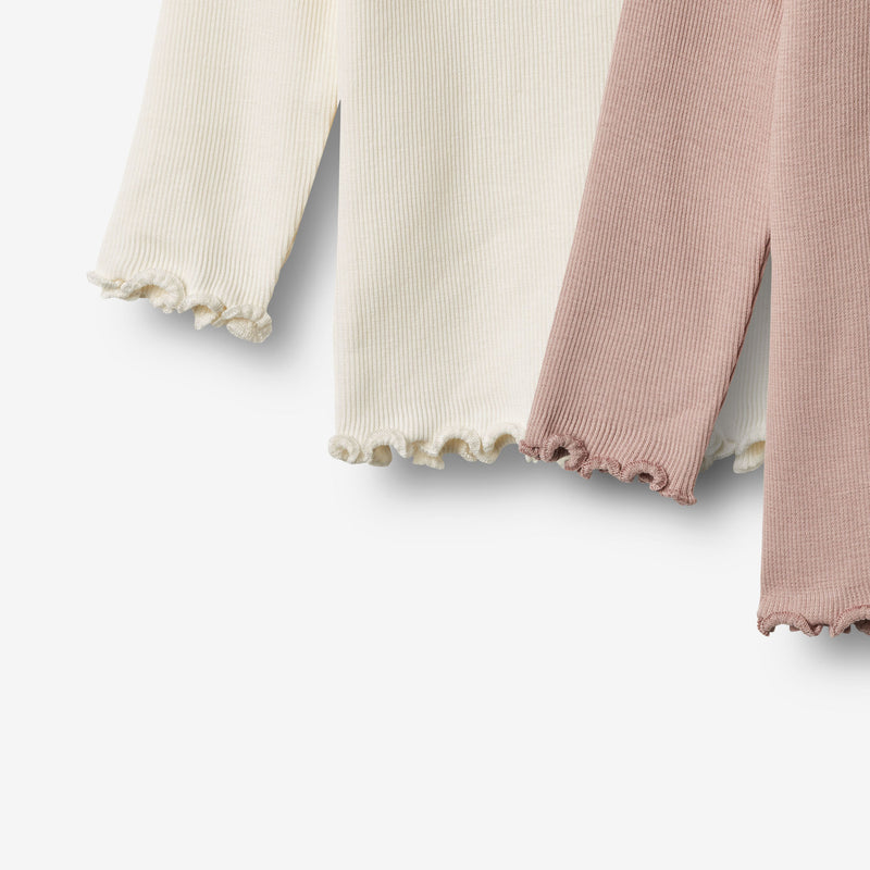 Wheat Main 2 Rib T-shirts L/S Ida T-Shirt 2487 rose powder