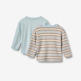 Wheat Main 2 T-shirt L/S Ebbe T-Shirt 9877 multi blue stripe