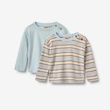 Wheat Main 2 T-shirt L/S Ebbe T-Shirt 9877 multi blue stripe