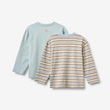 Wheat Main 2 T-shirt L/S Johan T-Shirt 9877 multi blue stripe