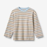 Wheat Main 2 T-shirt L/S Johan T-Shirt 9877 multi blue stripe