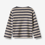 Wheat Main 2 T-shirt L/S Milo T-Shirt 1309 greyblue stripe
