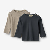 Wheat Main 2 T-shirt L/S Milo T-Shirt 1432 navy