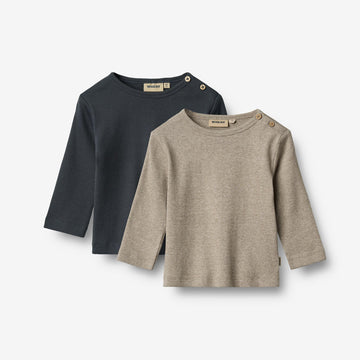 Wheat Main 2 T-shirt L/S Milo T-Shirt 1432 navy