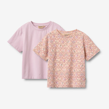 Wheat Main 2 T-shirt S/S Ella T-Shirt 9876 magenta heart flowers
