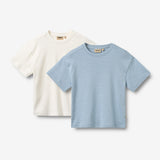 Wheat Main 2 T-shirt S/S Tommy T-Shirt 9641 faded blue stripe