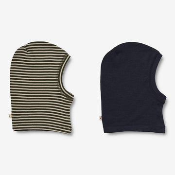 Wheat Wool 2 Wool Balaclava Kim Acc 4145 green navy
