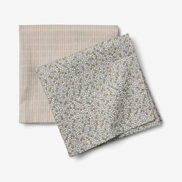 Wheat Main 2 pk Muslin Kaya Accessory 9765 slightly blue flowers