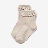 Wheat Main 2 pk Wool Lace Socks Nora Socks/Tights 1135 dry rose