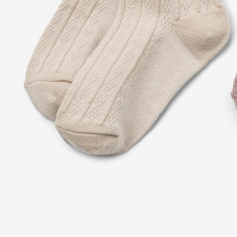 Wheat Main 2 pk Wool Lace Socks Nora Socks/Tights 1135 dry rose