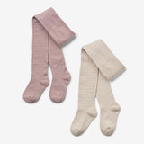 Wheat Main 2 pk Wool Lace Tights Karla Socks/Tights 1135 dry rose