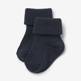 Wheat Main 2 pk Wool Rib Socks Ziggy Socks/Tights 1432 navy