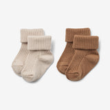 Wheat Main 2 pk Wool Rib Socks Ziggy Socks/Tights 5073 caramel