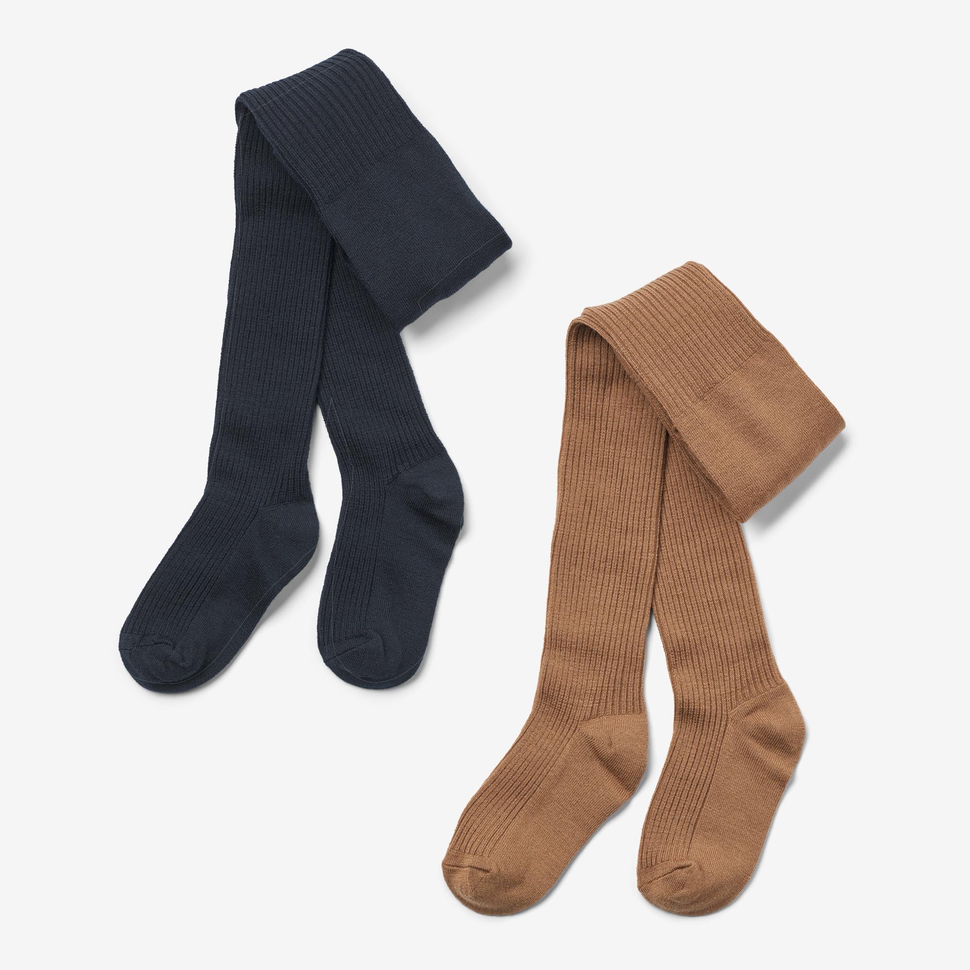 2 pk Wool Rib Tights Robin - navy – Wheat.eu