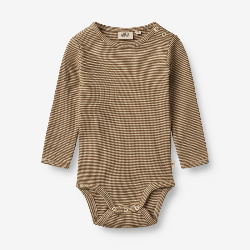 Wheat Main Body Berti | Baby Underwear/Bodies 3238 beige rib stripe