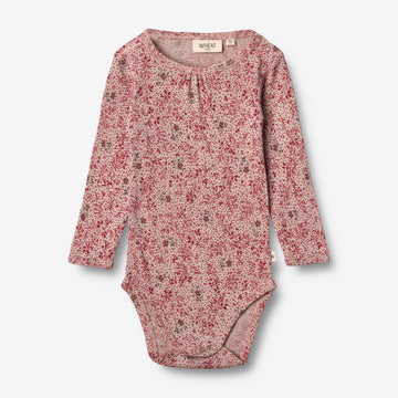 Wheat Wool Body Gatherings Wool LS | Baby Underwear/Bodies 2392 cherry flowers