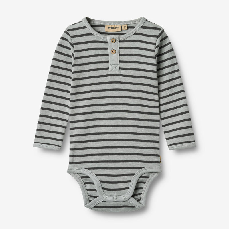 Wheat Main Body L/S Benny Underwear/Bodies 1396 soft blue stripe