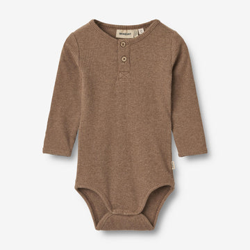 Wheat Main Body L/S Benny | Baby Underwear/Bodies 3303 coffee melange