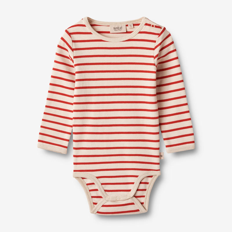 Wheat Main Body L/S Berti | Baby Underwear/Bodies 2078 red stripe