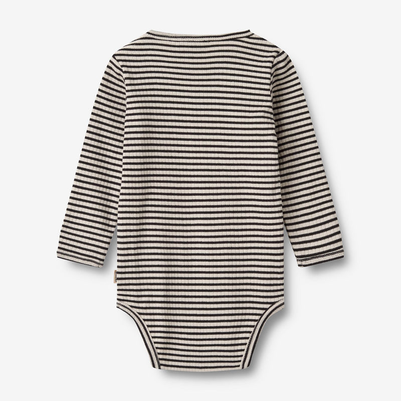 Wheat Main Body L/S Berti | Baby Underwear/Bodies 0040 black stripe