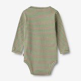 Wheat Main Body L/S Berti | Baby Underwear/Bodies 1142 elm green stripe